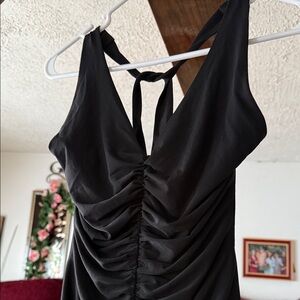 Elegant Black Backless Dress